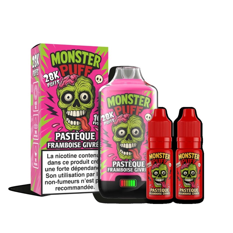 Puff Monster Puff 28k Pasteque Framboise Givree