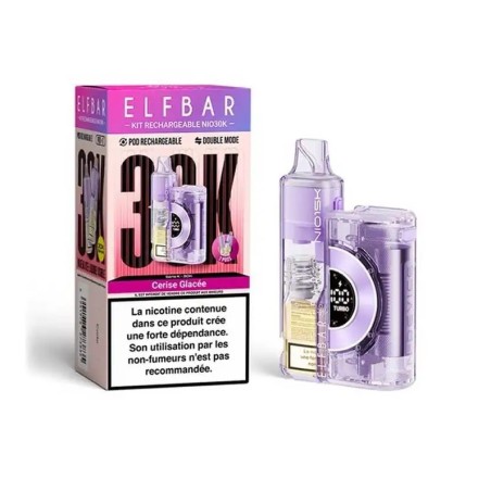 Puff NIO30K Cerise Glacee - Elfbar Kit Rechargeable 30000 Bouffees