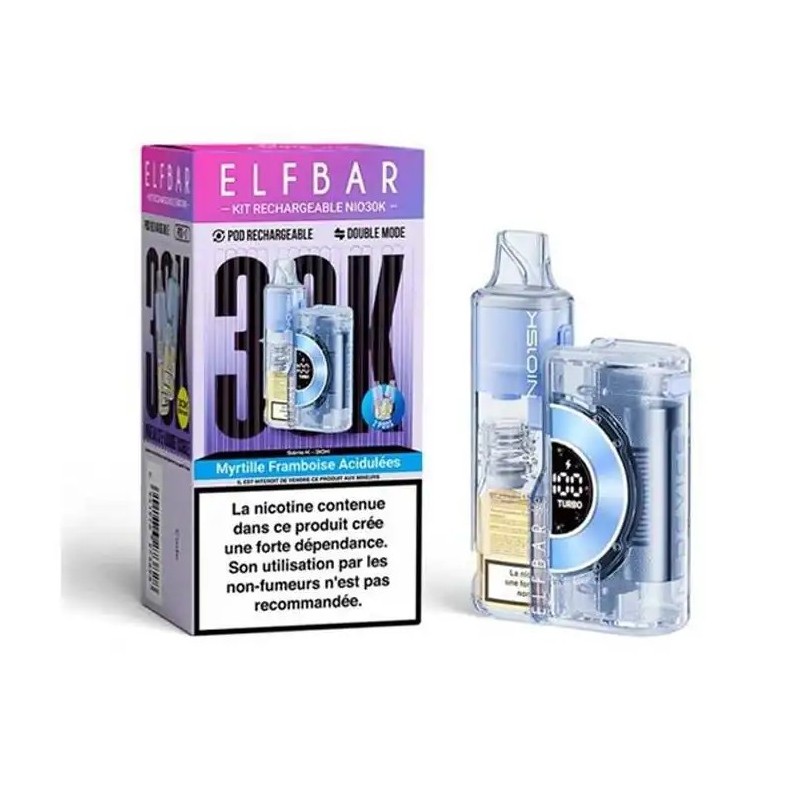 Puff NIO30K Myrtille Framboise Acidulees - Elfbar Puff NIO30K Myrtille Framboise Acidulees - Elfbar