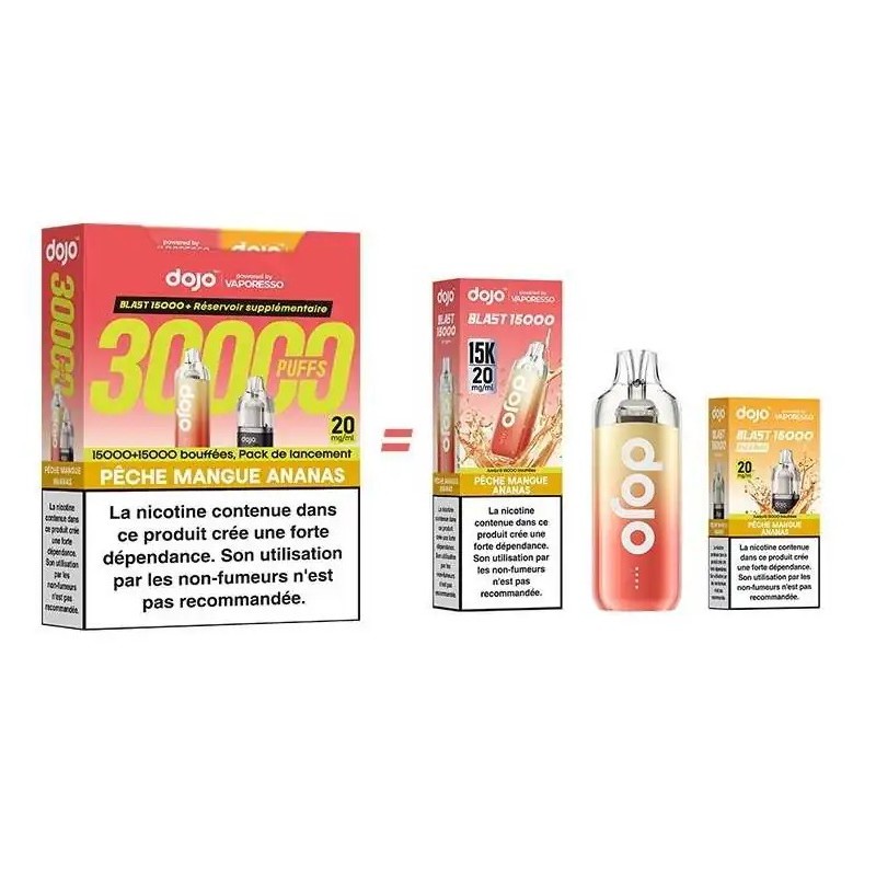 Puff Dojo Blast Bundle 30K Pêche Mangue Ananas - Dojo by Vaporesso