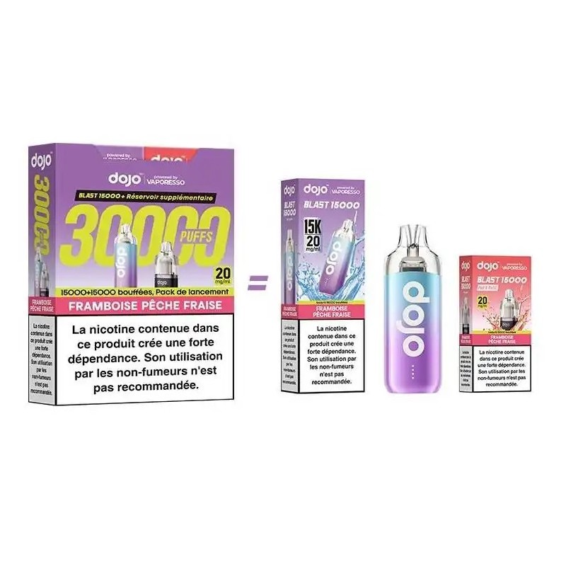 Puff Dojo Blast Bundle 30K Framboise Pêche Fraise - Dojo by Vaporesso