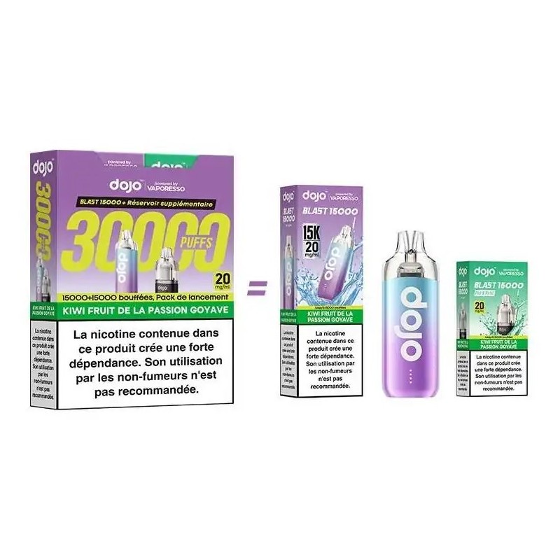 Puff Dojo Blast Bundle 30K Kiwi Fruit de la Passion Goyave - Dojo by Vaporesso