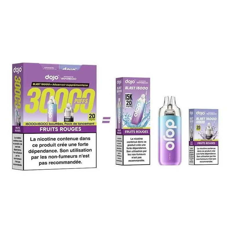 Puff Dojo Blast Bundle 30K Fruits Rouges - Dojo by Vaporesso Puff Dojo Blast Bundle 30K Fruits Rouges - Dojo by Vaporesso
