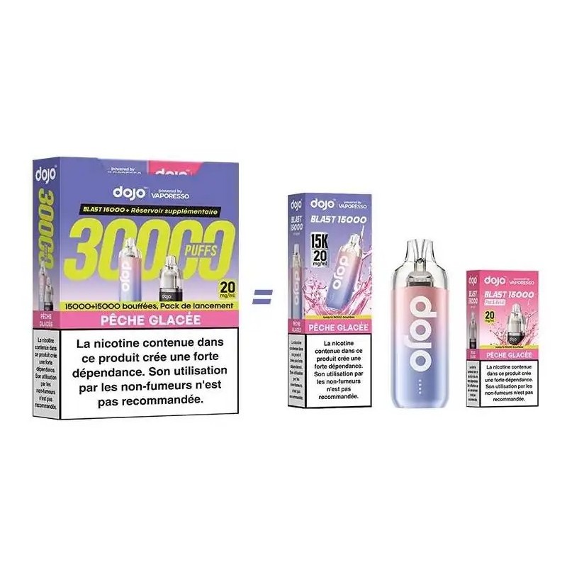 Puff Dojo Blast Bundle 30K Pêche Glacée - Dojo by Vaporesso Puff Dojo Blast Bundle 30K Pêche Glacée - Dojo by Vaporesso