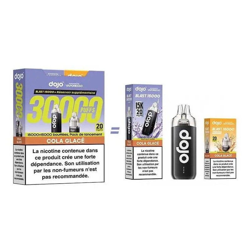 Puff Dojo Blast Bundle 30K Cola Glacé - Cigarette Électronique 30000 Bouffées Puff Dojo Blast Bundle 30K Cola Glacé - Cigarette Électronique 30000 Bouffées