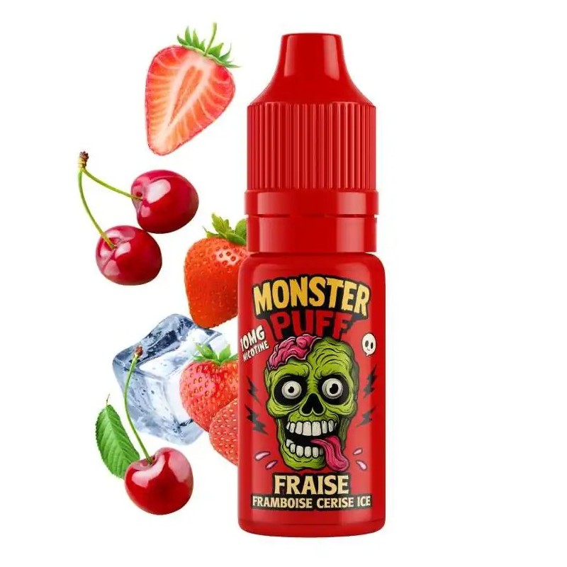 Eliquide Monster Puff 10ml Fraise Framboise Cerise Ice