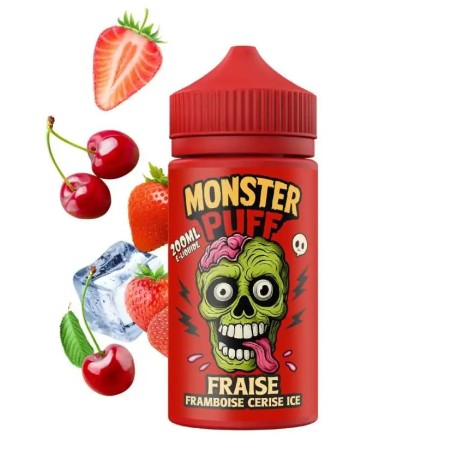 Eliquide Monster Puff 200ml Fraise Framboise Cerise Ice