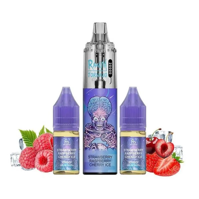 Puff Tornado RandM 20K Strawberry Raspberry Cherry Ice 850mAh - Fumot Puff Tornado RandM 20K Strawberry Raspberry Cherry Ice 850mAh - Fumot