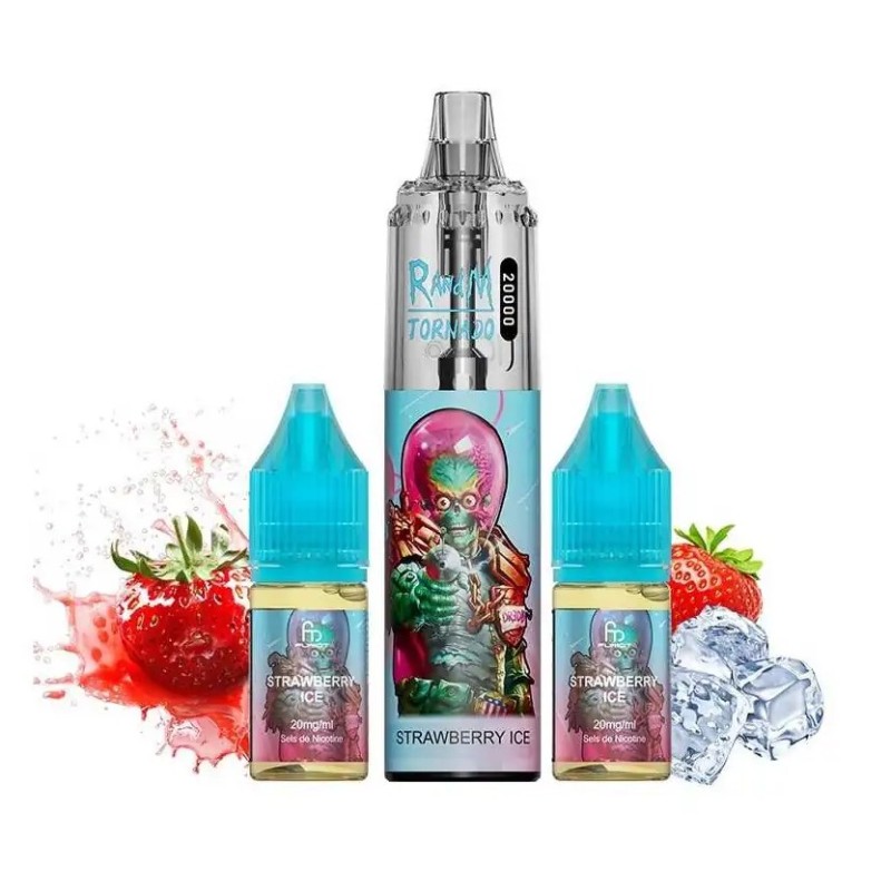 Puff Tornado RandM 20K Strawberry Ice 850mAh - Fumot Puff Tornado RandM 20K Strawberry Ice 850mAh - Fumot
