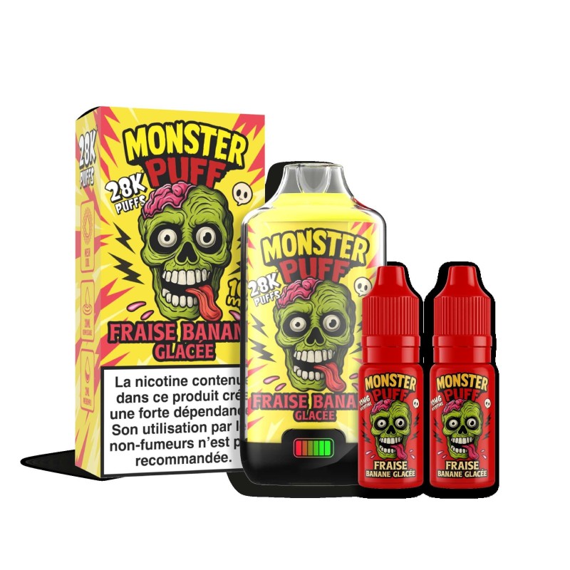 Puff Monster Puff 28k Fraise Banane Glacee Puff Monster Puff 28k Fraise Banane Glacee