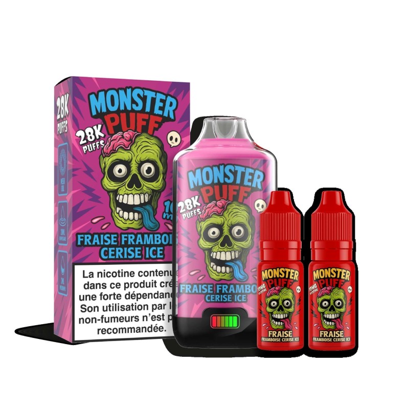 Puff Monster Puff 28k Fraise Framboise Cerise Ice